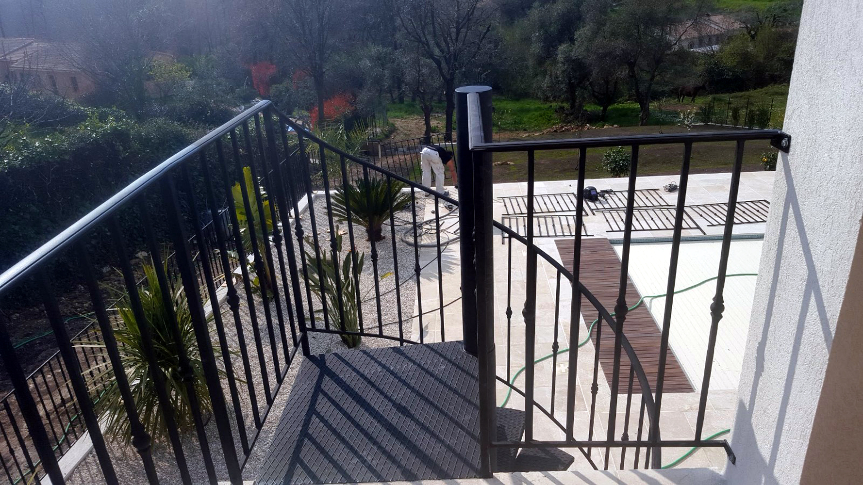 escalier en colimaçon en fer forgé